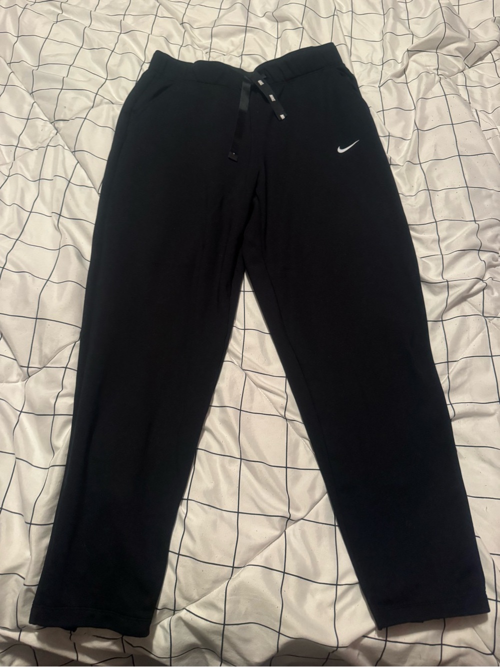 Nike Black Women's Track Joggers with White Swoosh